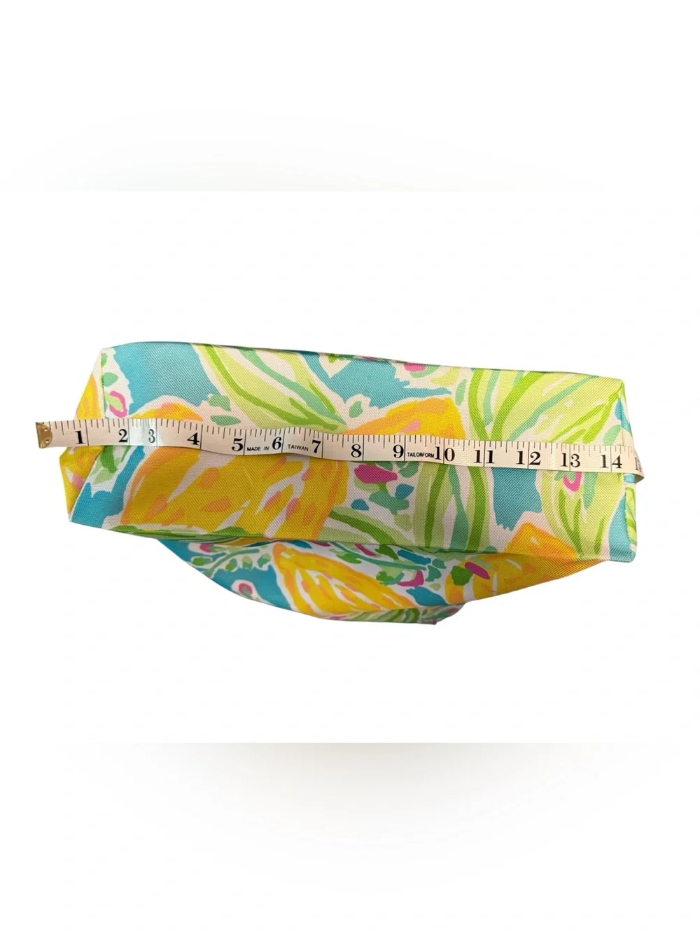 Lilly Pulitzer Yellow Lemon Print Tote with Pink & Green Handles Pool Beach NWOT